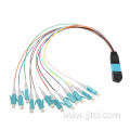 Male MPO-LC 12F OM4 Aqua 0.9mm Fanout Cable